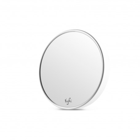 Yoghi - MINI M - Miroir grossissant 10X à ventouses - Métal chromé - Diamètre 15 cm - Fixation murale universelle