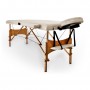 Yoghi - TDM102 CREAM - Table de massage pliante 2 zones - Bois de hêtre - Dossier réglable - Housse de transport incluse
